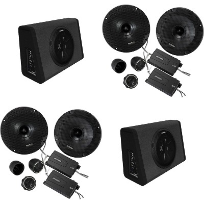Kicker (2) 11PT250 Powered Sub Enclosure & (2) 46CSS654 6.5" Component Bundle