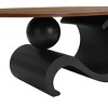 Sapphtopaz Modern Nesting Coffee Table Set of 2 with Unique Design Oval & Round Center Table with Curve Metal Base Coffee Bar for Living Room - 4 of 4