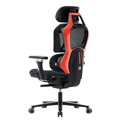 Eureka Red and Black Ergonomic Gaming Chair with Adjustable Arms