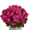 Nearly Natural 27-in Geranium Artificial Plant in White Planter UV Resistant (Indoor/Outdoor), White - 3 of 4