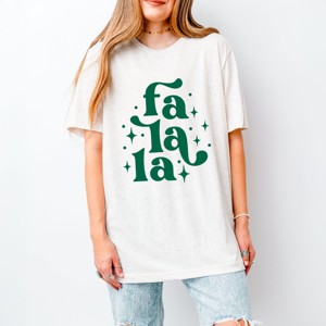 Simply Sage Market Whimsical Fa La La Short Sleeve Tee - L - Oatmeal - 1 of 4
