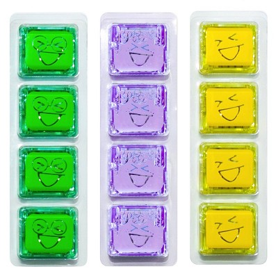 Glo Pals Light Up Water Cubes - 12 Cubes in Green, Purple & Yellow