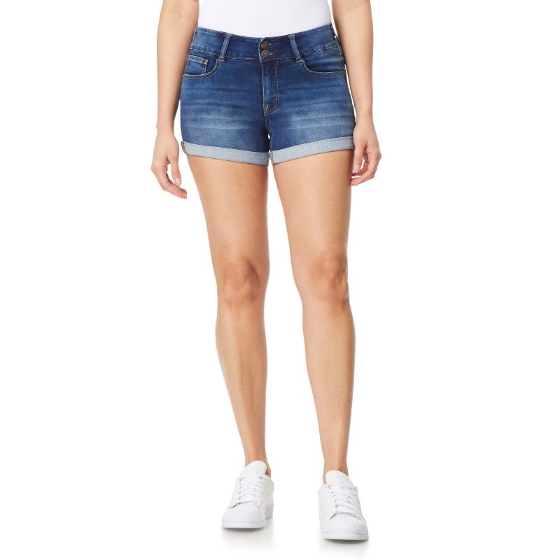 WallFlower Women's Ultra Denim Shorts Mid-Rise Insta Soft Juniors (Available in Plus Size), 1 of 4