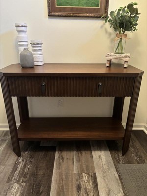 46" Laguna Nigel Fluted Wooden Console Table Brown - Threshold™ Designed With Studio Mcgee : Target