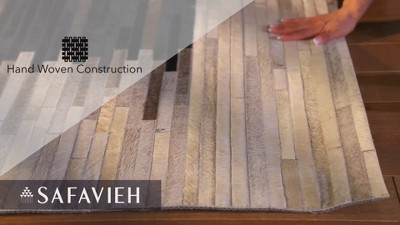 Handmade Gray and Brown Geometric Cowhide Area Rug