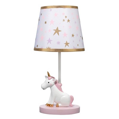 Bedtime Originals Lamp with Shade & Bulb (Includes CFL Light Bulb)- Rainbow Unicorn