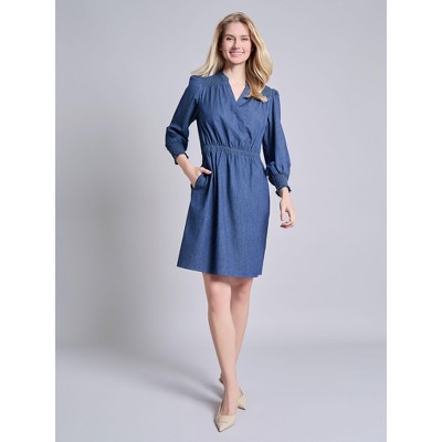 Long Sleeve Smocked Shoulder Dress