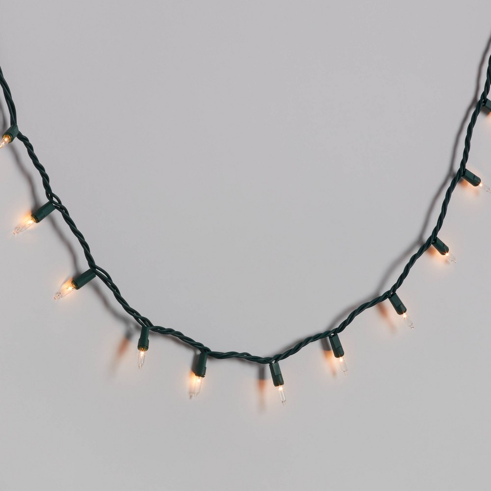 Photos - Floodlight / Street Light 50ct Incandescent Mini Christmas String Lights Clear with Green Wire - Won