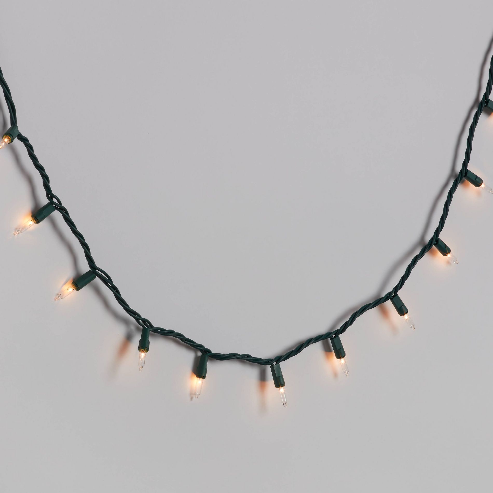 50ct Incandescent Mini Christmas String Lights Clear with Green Wire - Wondershop™: UL Listed, Indoor/Outdoor Use