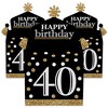 Big Dot of Happiness Adult 40th Birthday - Gold - Treat Box Party Favors - Birthday Party Goodie Gable Boxes - Set of 12 - 2 of 4