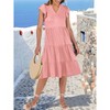 Coolmee Womens Summer Casual Maxi Dresses Ruffle Cape Sleeve V Neck Flowy Tiered Dress with Pockets Boho Sundresses - 3 of 4