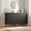 Black 5-Drawer Dresser, Chest with Metal Base, Modern Organizer for Bedroom, Living Room, Hallway - 2 of 4