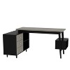 FUFU&GAGA Adjustable L-Shaped Home Office Desk with Large Storage Drawers - 2 of 4