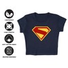 Women's Superman 2025 New Logo Cap Sleeve Baby Rib Crop Top - 4 of 4
