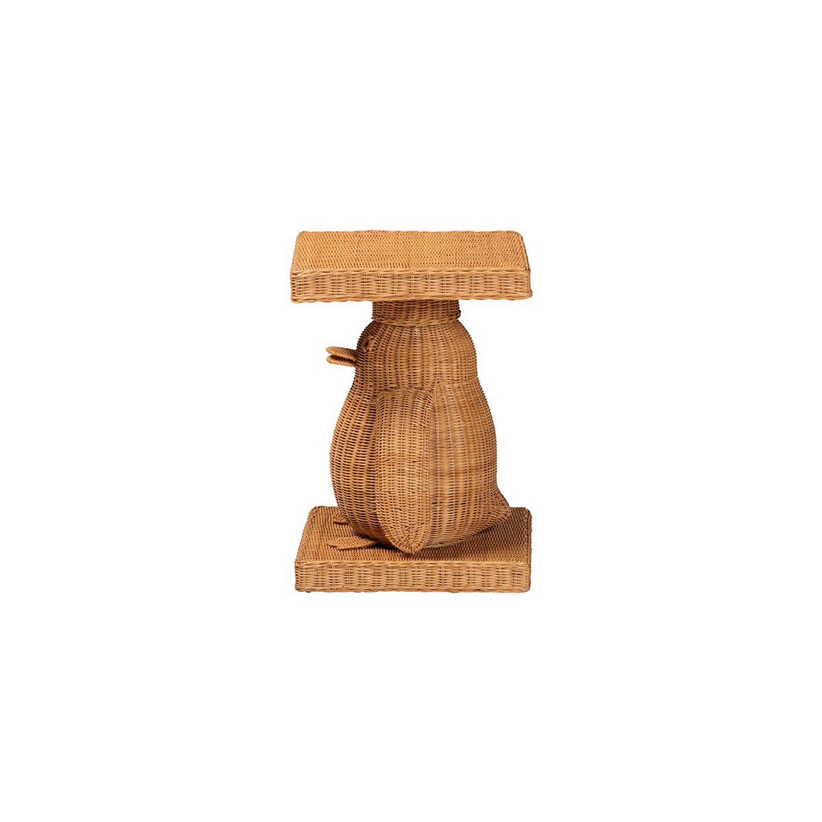 bali & pari,Pembroke Penguin Rattan End Table, Handwoven Sculptural Accent Table - thumbnail 3