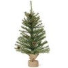 Mini Decorative Pine Trees – 2' Tall with Pinecones and Burlap Base Set of 2 by Melrose - 2 of 3