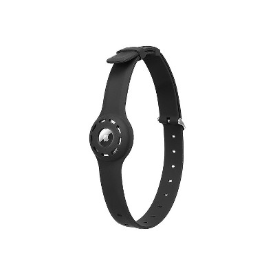SaharaCase Adjustable Silicone Dog Collar for Apple AirTag Large Dogs) Black (AT00030)