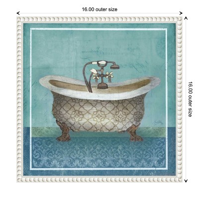 Regal Blue Bathtub Canvas Print with Beaded Frame