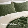 3Pcs Waffle Knit Comforter Set, Ultra Soft & Warmth Chenille Breathable Material Filling Bedding Set for Winter - 4 of 4