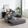 VASIP 64" 3-in-1 Beige Corduroy Sleeper Sofa Bed- Adjustable Pullout Bed with 2 Pillows and Side Pockets,for Living Room，Apartment，Office，Bedroom - 3 of 4