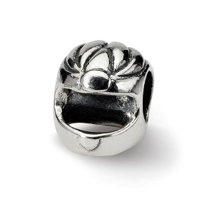 Black Bow Jewelry Sterling Silver Racing Helmet Bead Charm - 1 of 4