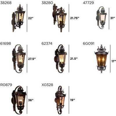 Marseille Elegance Bronze Outdoor Wall Light with Champagne Hammered Glass