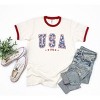 Simply Sage Market Women's USA Varsity Stars Short Sleeve Ringer Tee - 2 of 3