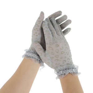 Unique Bargains Women's Leopard Sunblock Mittens 1 Pair - 1 of 4
