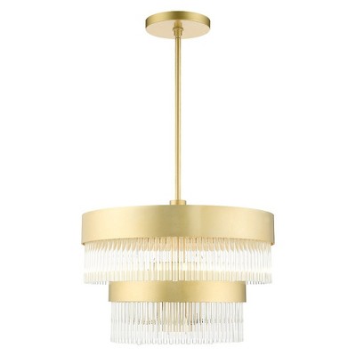 Mini Norwich Soft Gold Crystal Drum Shade Chandelier