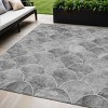 Gray Charcoal And Ivory Abstract Washable Indoor Outdoor Area Rug - 2 of 4