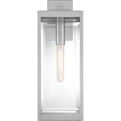 Silver Steel Dimmable Outdoor Lantern with Clear Glass