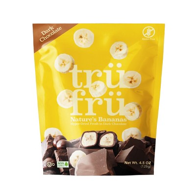 Tru Fru Hyper-Dried Banana Covered in Dark Chocolate Candy - 4.5oz