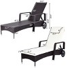Tangkula Adjustable Wicker Patio Lounge Outdoor Rattan Cushioned Recliner - 3 of 4