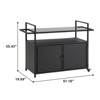 VisioGear Outdoor Bar Cart, Patio Wine Serving Cart, Rolling Rattan Beverage Bar Counter Table for Party, Brown, 51.18"*19.69"*35.43" - 3 of 4