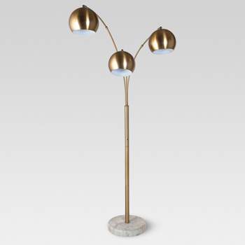 Globe Multi 3-Head Floor Lamp Gold Metal/Marble - Project 62™