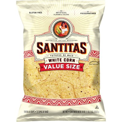 Santitas White Corn Tortilla Chips Value Size - 18oz
