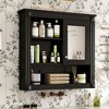 MAYEERTY 32" Bathroom Wall Cabinet with Mirror Wall Mounted Medicine Cabinet with 4 Shelves for Bathroom Black - 3 of 4
