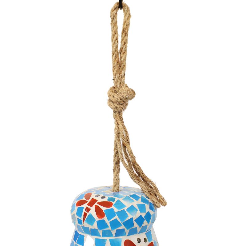 Sunnydaze Outdoor Spring Flowers Mosaic Glass Wind Chime Bell - 7", 6 of 14