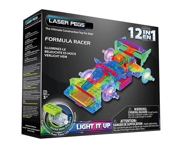 Laser Pegs 12 in 1 Formula Racer Lighted Construction Toy