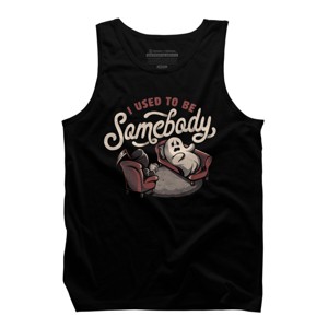 Men's Design By Humans I Used to Be Somebody - Funny Halloween Spooky Ghost Gift By EduEly Tank Top - 1 of 2