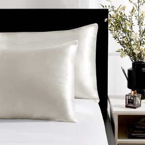 Deconovo Satin Silk Pillowcases (Set of 2), Envelope Closure - 1 of 4