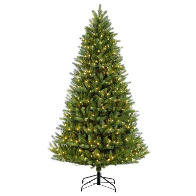 9ft Pre-lit Artificial Christmas Tree Full Geneva Fir - Puleo