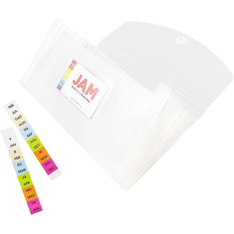 JAM Paper 5" x 10 1/2" 13 Pocket Plastic Expanding File Folder - Check Size, 5 of 6