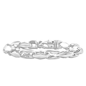 Pompeii3 Men's Steel Single Tone Clasp 8mm Link  8.5 " Bracelet - 1 of 3
