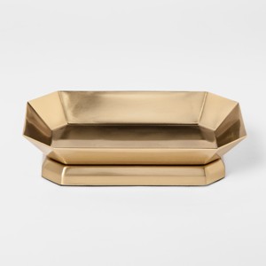 Solid Soap Dish Faceted Gold - Threshold