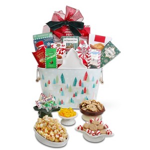 Alder Creek Gift Baskets Winter Holiday Trees Gift Basket Tote - 1 of 4