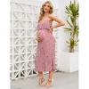 Clearlove Womens Spaghetti Strap Maxi Dress Ruffle High Waist Backless Floral Boho Pleated Beach Dress for Photoshoot - 2 of 4