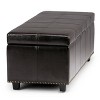 CAVINAS Faux Leather Storage Ottoman Bench,Upholstered Ottoman with Tufted Diamond Detail for Living Room,Bedroom - 4 of 4