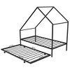 KIGFTSOD Metal House Bed With Trundle, Twin Size House Bed - 4 of 4