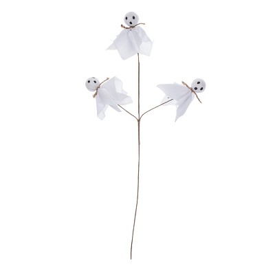 Transpac Fabric Ghost Spray Artificial Stems Foam Halloween Indoor Decoration Seasonal Craft Projects